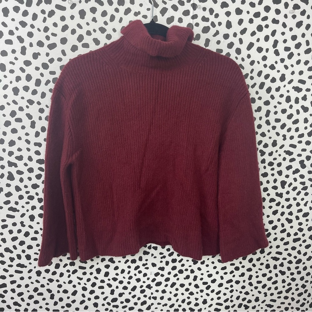 J crew wool cashmere chunky knit turtle neck sweater
